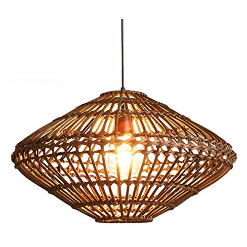 Lampe à main bambou suspendue et lanterne industrielle pour salle à manger et cuisine