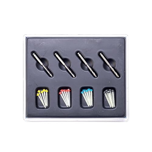 Miniatura 1 de 20 piezas de poste de fibra de resina dental y 4 taladros, rosca de vidrio Endo de 1.01.21.40.063in