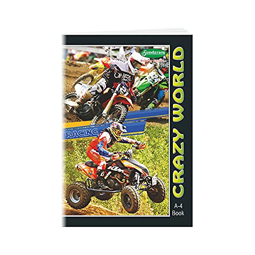 Image of Sundaram Crazy World A /4 Book - 172 Pages Single Lined Notebook (Pack of 6) A4 Notebook