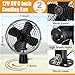 Tujoe 2 Pcs 12V RV 6 Inch Cooling Fan with 2 Speed Switch Heavy Duty Black Portable Manual Swivel Metal Fan for Auto Car Vehicle Truck RV Boat Camper Bus