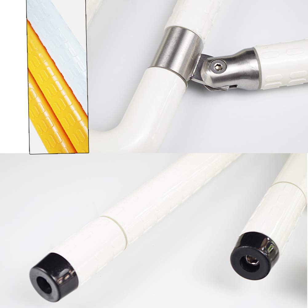 Maniglione di Sicurezza Ribaltabile da Muro, Maniglione per disabili, corrimano per Il Bagno con Gamba di Sostegno, Bianco/Giallo (60×70cm)