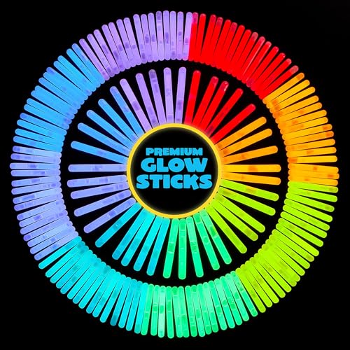 JOYIN 100 Mini Glow Sticks(1.7"), 8 Colors, Glow in The Dark for Easter Eggs Party Favors,Easter Basket Stuffer Party Pack, Weddings Classroom Decorations Prizes - Image 3