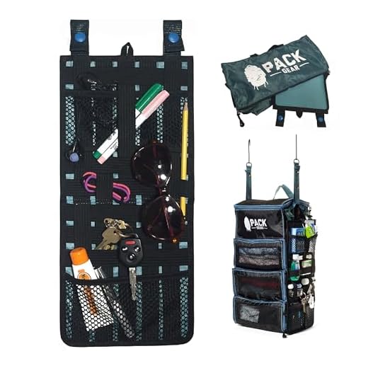 Pack Gear Portable Travel Accessory Organizer - Keep Small Accessories Safe and Secure - Features Durable Elastic Straps & Heavy-Duty Mesh Netting - Fits Most Bags