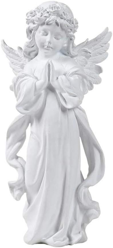 Aideal 12-Inch Praying Angel Girl Figurine Ornament Statue Resin Sculpture Home Office Tabletop Decoration