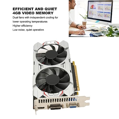 Scheda Grafica per Giochi GTX 1050Ti, Scheda Video DDR5 da 4 GB a 128 Bit con Doppie Ventole di Raffreddamento, Scheda Grafica a Basso Profilo da 850 MHz a 3800 MHz con - Scheda video - Immagine 5
