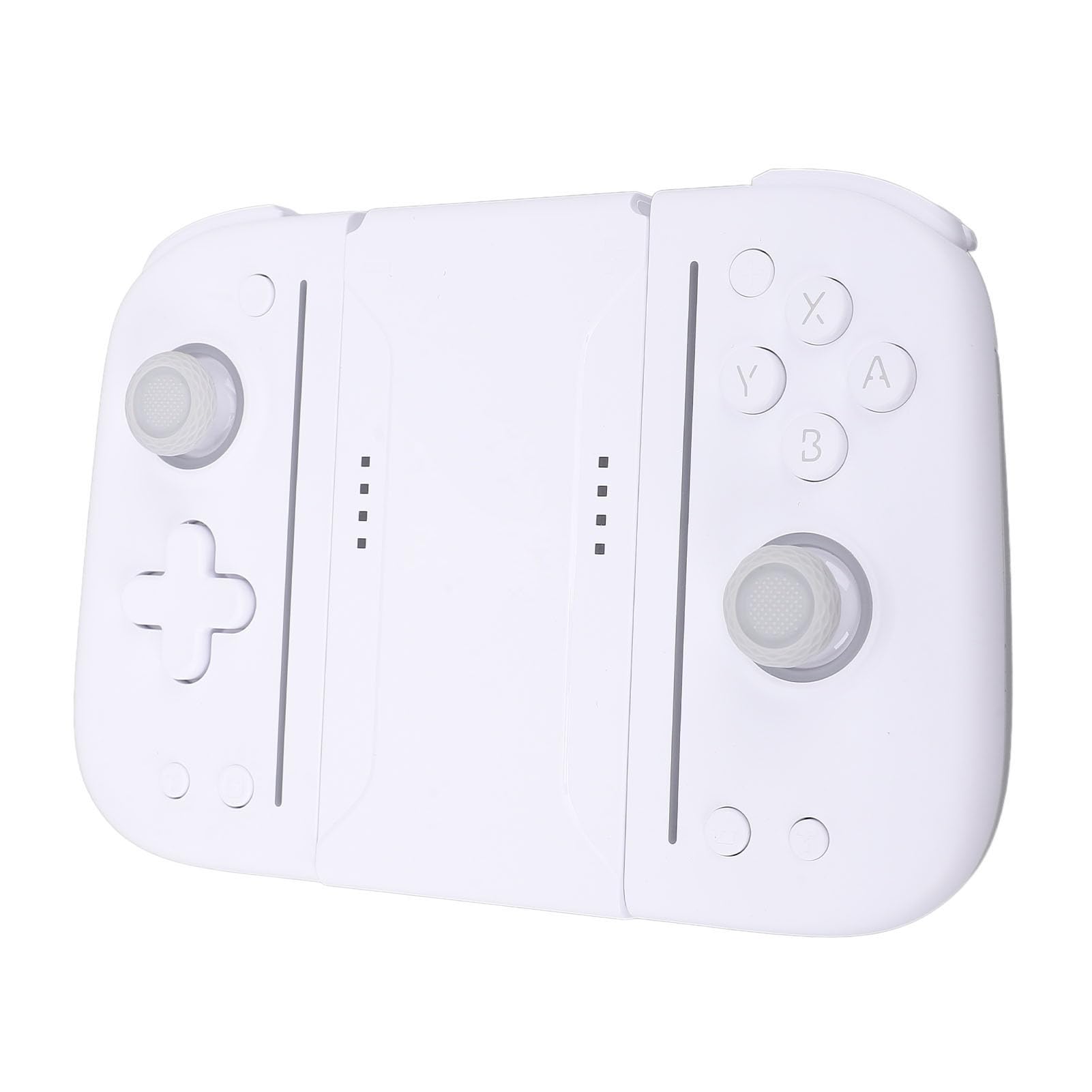Fabater Controller di Gioco con Illuminazione RGB, Vibrazione Regolabile per Giochi Mobili, Tasti Meccanici per Giocatori Competitivi, Batteria a Lunga Durata (Bianco Grigio)