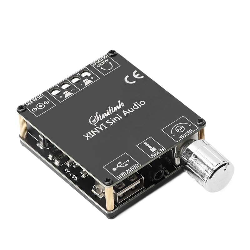 LEBUBUミニステレオ50Wx2BT5.0ワイヤレスオーディオデジタルパワーアンプインフィニットチューニングステレオボードアンプデュアルチャネルアンプリフィカドールC50L 360度無段階チューニング