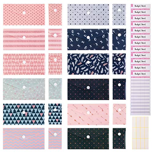 Confezione da 12 buste per contanti, impermeabili