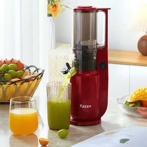Image of Toree Cold Press Slow Juicer Machine with 8cm Wide Feed Chute | 98% Juice Extraction, Metal-Free Filter, 250W Power, 500ml Capacity, Easy Cleaning with 1 Year Free Replacement Warranty 81306 56959