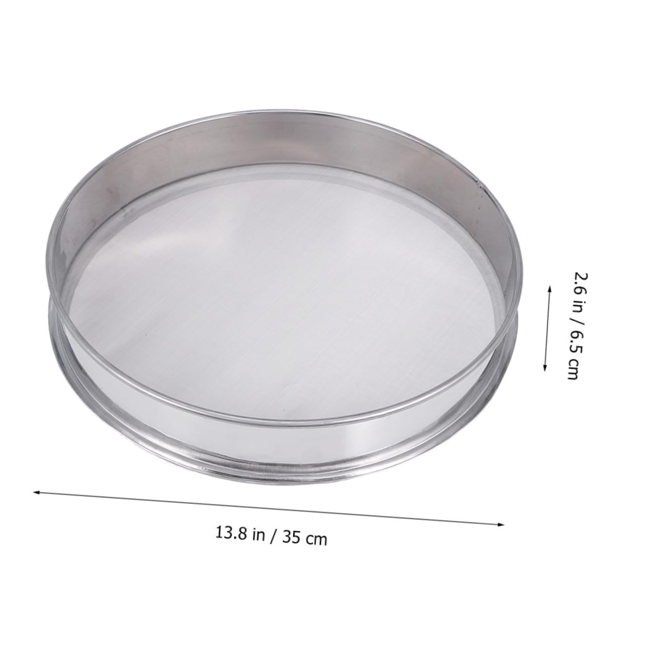 Cedazo de Acero Inoxidable 35 Cm, Malla Fina para Harina y Polen, Colador Vibratorio Resistente para Cocina y Jardinería, Filtro para Medicinas y Colador Multifunción