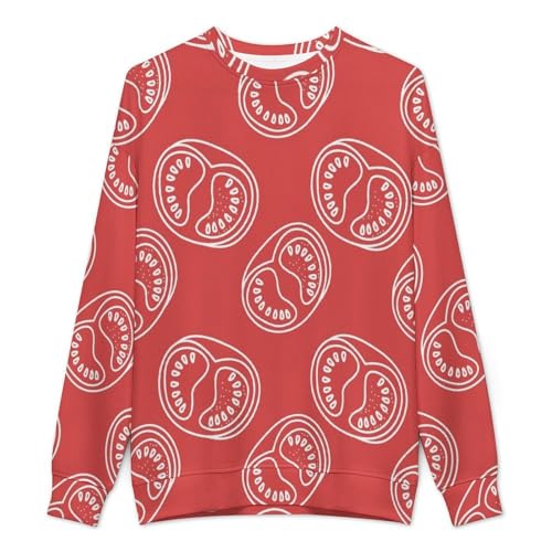 MoBlinko Cute Tomatoes Slices Mens Sweater Crewneck Sweater Lightweight Sweaters for Men Long Sleeve Pullover2