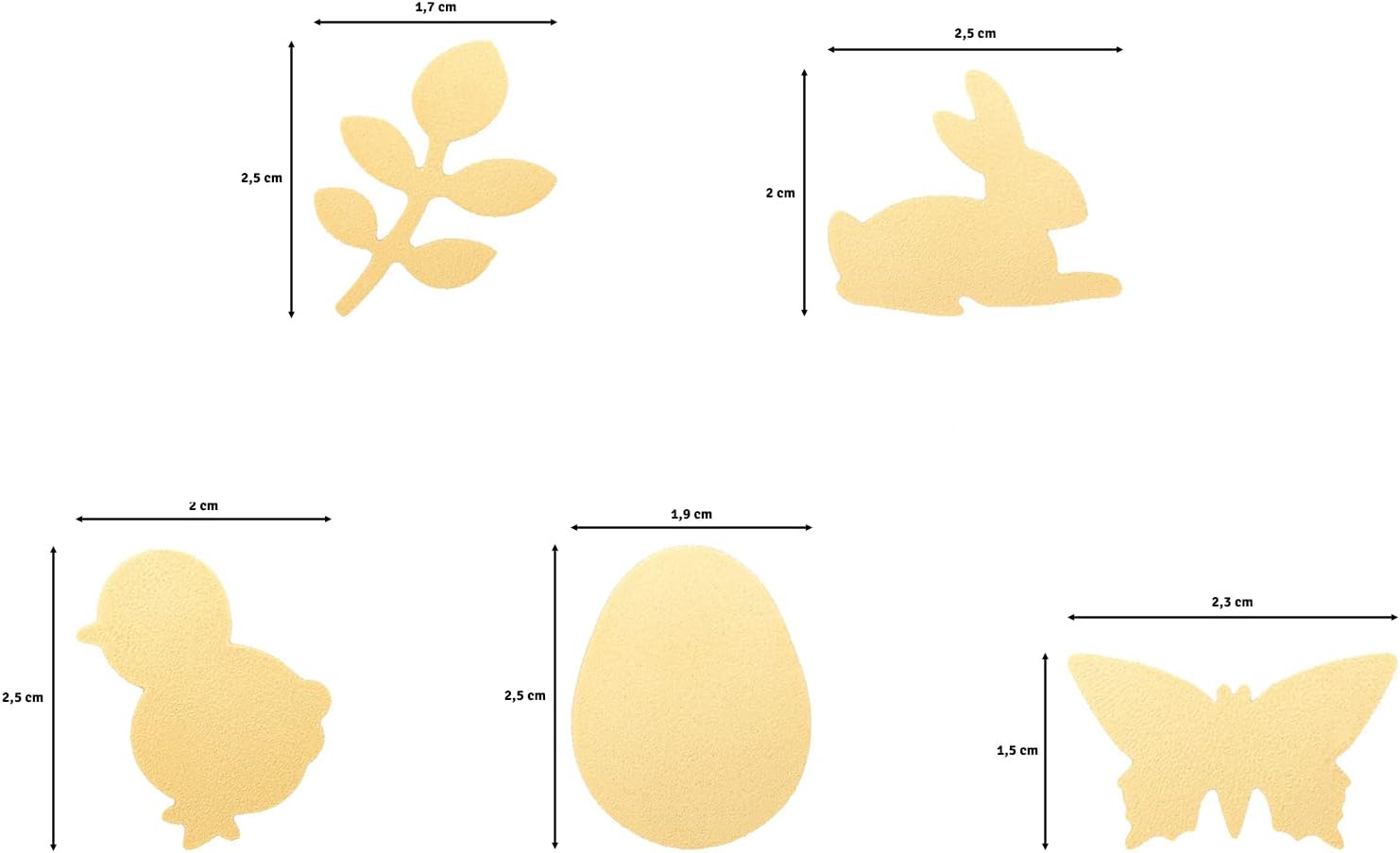 Vaessen Creative Craft Paper Punch - Easter - 5 Pcs - Various Sizes - Circle Cutter for Crafting and Card Making - Rabbit, Egg, Leaf, Little Chick, Butterfly