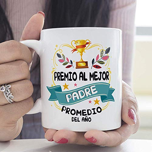 MUGFFINS Taza Papá (Premio al mejor padre promedio) - Regalos Originales y Divertidos para el Día del Padre - Imagen 3