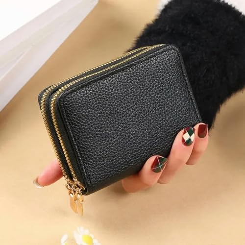 Women Zipper Short Style Purse Fashion Large Capacity Multi Card Slot Coin Purse With Zipper Wallet-Pink3