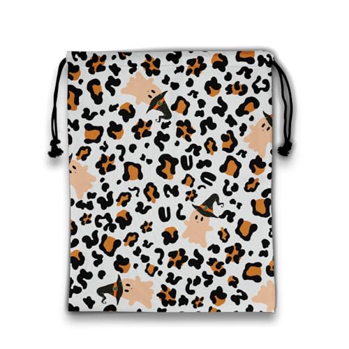 Image of Brown Leopard Ghost Grip Bag for Gymnasts Lightweight Gymnastics Grip Bag Holiday Party Pouch