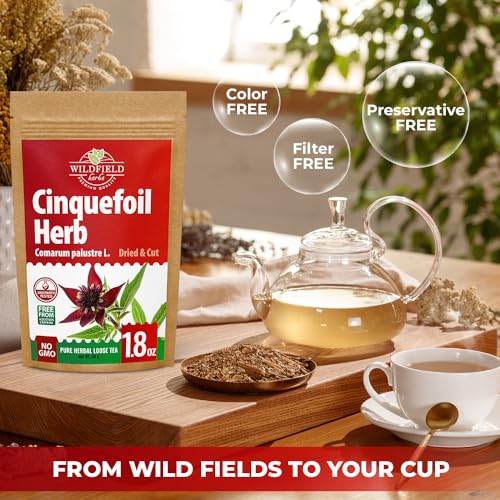 Image of 1.8 oz Cinquefoil Herb Dried Five Finger Grass Herb Potentilla Palustris Tea (Comarum Palustre L.) - 50g Sabelnik Herbal Tea