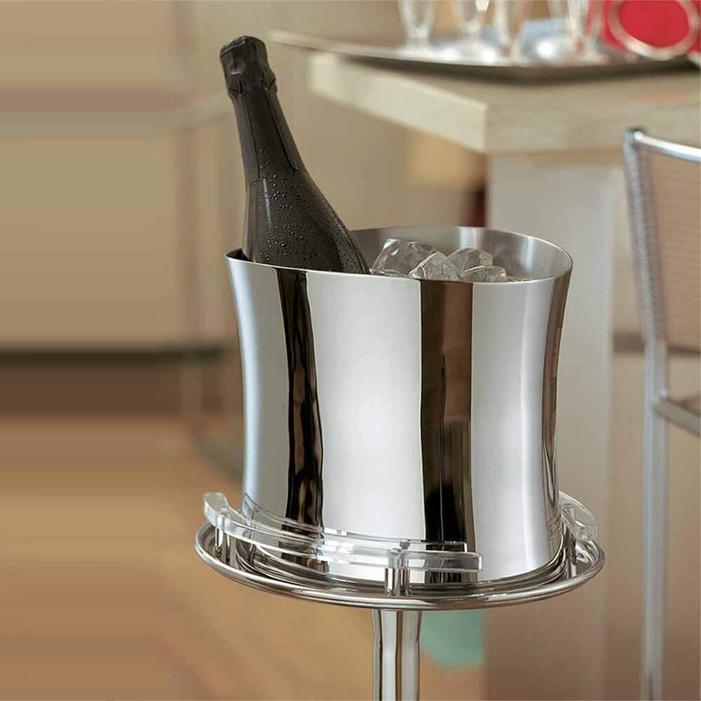 Sambonet 56755 – 20 Bamboo Supporto per Cantina Vino 18/10, Altezza 61,8 cm, Acciaio Inox, Argento