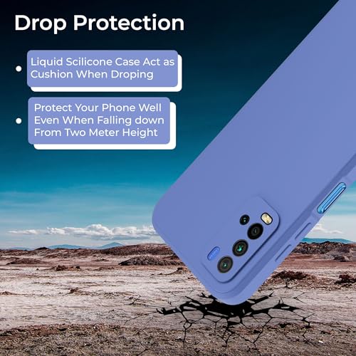 Image of A rtistque Liquid TPU Silicone Matte Shockproof Flexible with Camera Protection Soft Back Cover Case for Redmi 9 Power - Blue