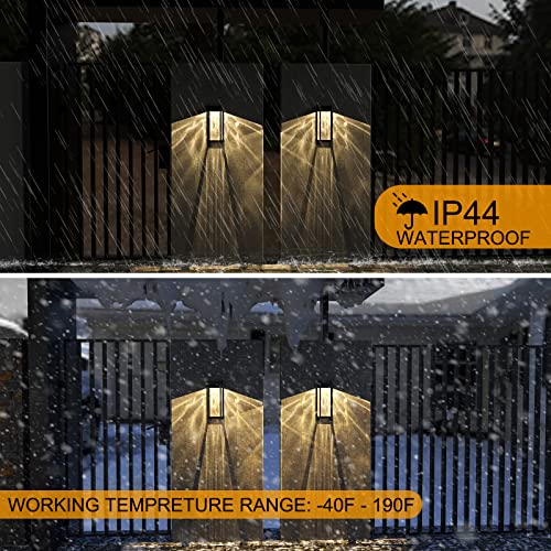 Goodfoever Solar Fence Lights Outdoor, 4 Pack Waterproof Solar Post Accent Light Solar Deck Lights Wall Lights With 2 Lighting Modes,Outdoor Decorative Lighting For Yard,Porch, Patio, Drive Path #TOP5