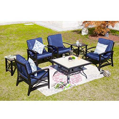 Image of LOKATSE Home Patio Outdoor Rocking Chair Bistro Sets with Coffee Table