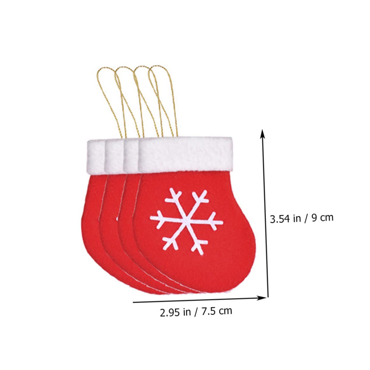 ABOOFAN 5 Sätze Schöner Anhänger Weihnachtsdekorationen Dekoriert Weihnachtsstrümpfe Kleine Weihnachtsstrümpfe Aus Filz Strümpfe Weihnachten Mini-strümpfe Stoff Rot 16 Stück * 5