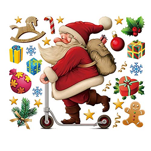 Mendom Christmas Wall Sticker Santa Claus Wall Decals, Removalble Large Wall Stickers Murals for DIY - //coolthings.us