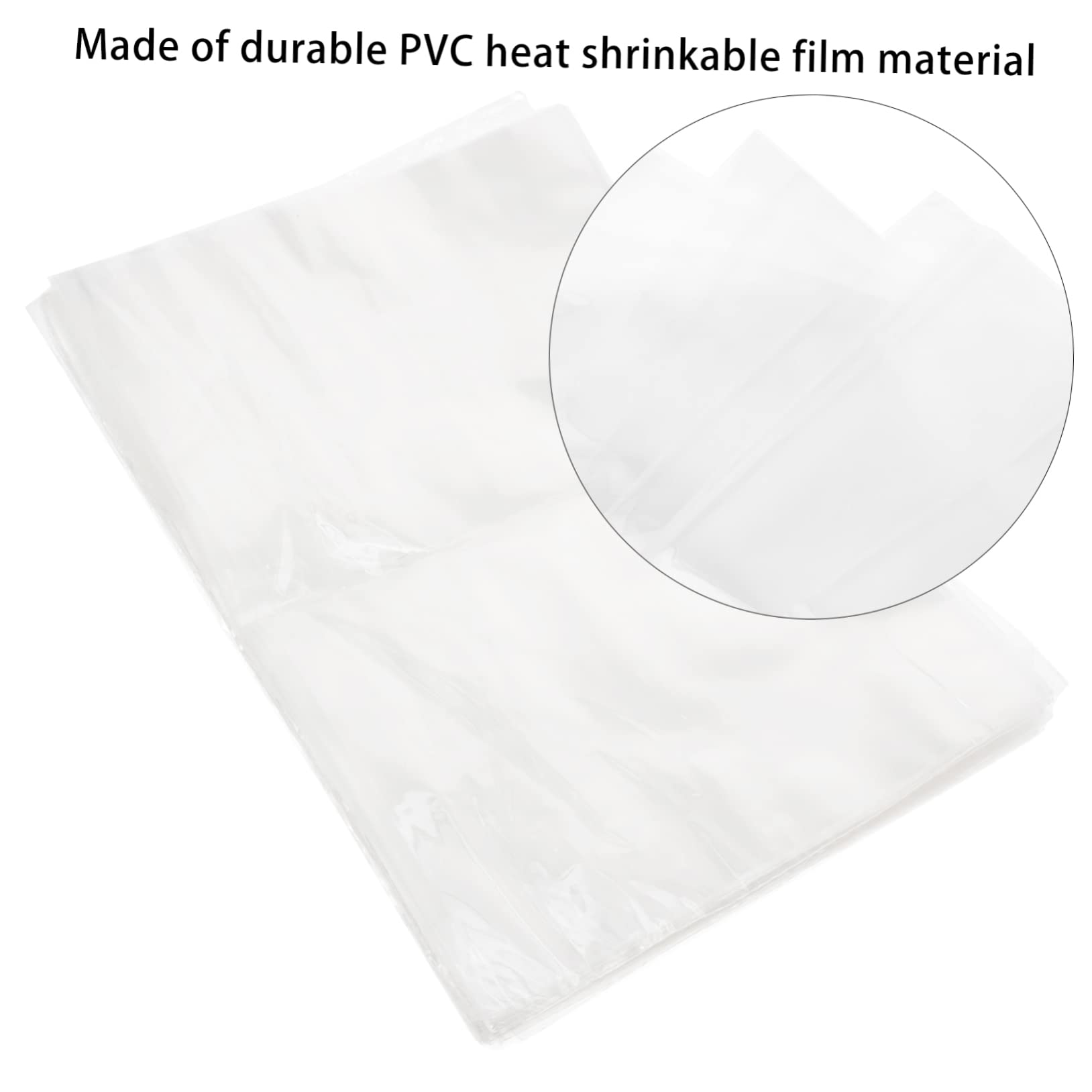 iplusmile Lot de 100 Paquet en Film PVC Rétractable Transparent pour Emballage, Facile à Utiliser, pour Emballage et Savons Faits Maison