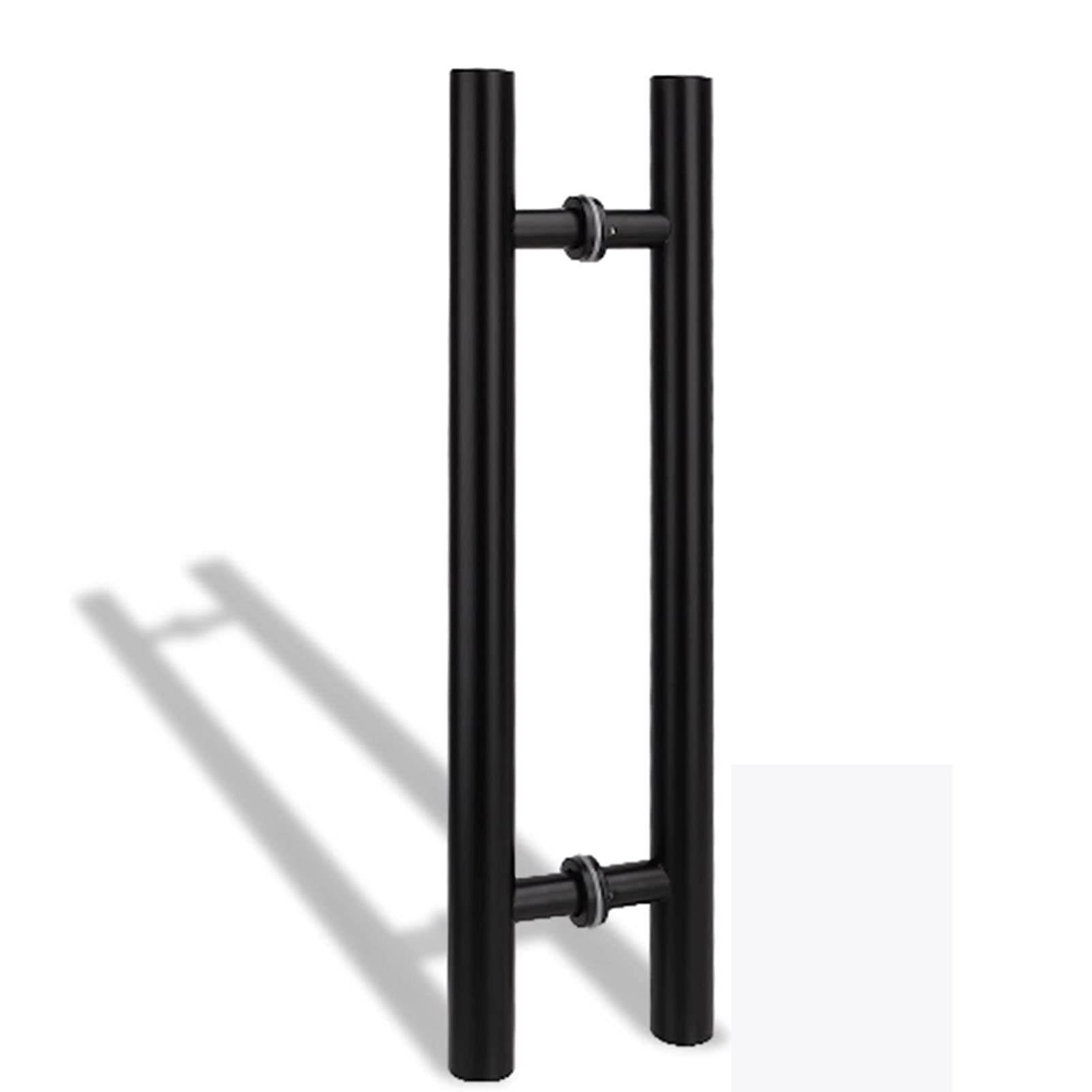 MXXQRHF Stainless Steel Round Tube Entry Door Handle Bar - Double-Sided Push Pull Handle for Glass & Wooden Doors, Barn Door Pull Handle, 50cm x 80cm