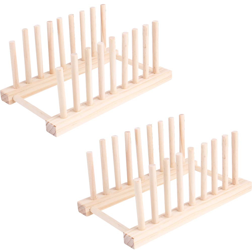 2 Pack Vinyl Record Storage Holder Wood Vinyl Display Stand Holds up to 20 Album Lp's Magazine Rack Multifunction Organizer Home Office Storage Rack, for 12" or 7"