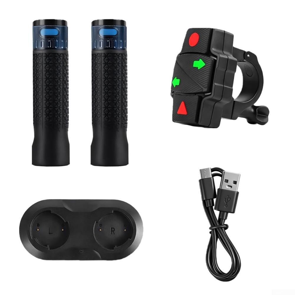 E-Scooter Clignotants pour guidon de vélo 22 mm sans fil avec poignées de guidon et télécommande