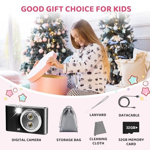 Digital Camera, 48MP FHD 1080P Point and Shoot Camera with 16x Zoom, Anti Shake Compact Portable Camera for Photography with 32GB Card, Autofocus Camara for Kids, Beginners, Teens, Black by NEMUTA - Image 7