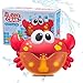 Produktbild nbvmngjhjlkjlUK Bubble Machine, Outdoor Frosch & Krabben Octopus Badespielzeug Bubbles Maker Schwimmen Badewanne Seife Wasserspielzeug für Kinder Baby (rot)