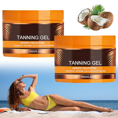 Intensive Tanning Gel Natural Tanning Accelerator Cream Gel For Sunbeds & Outdoor Sun(2PCS)