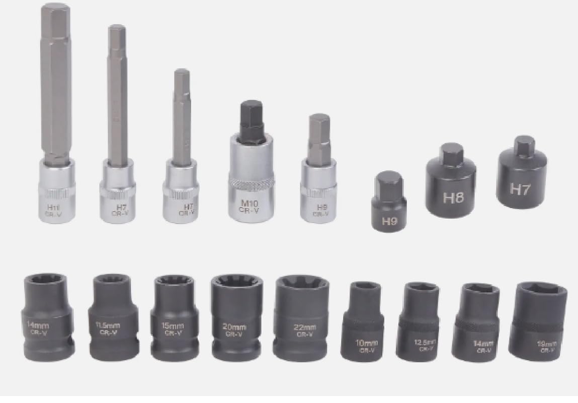 17pc BRAKE DISC & CALIPER SOCKET SET NEW