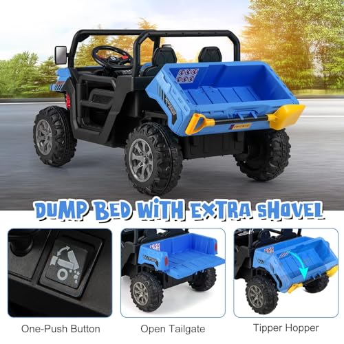 OLAKIDS 12V Electric Dump Bed UTV