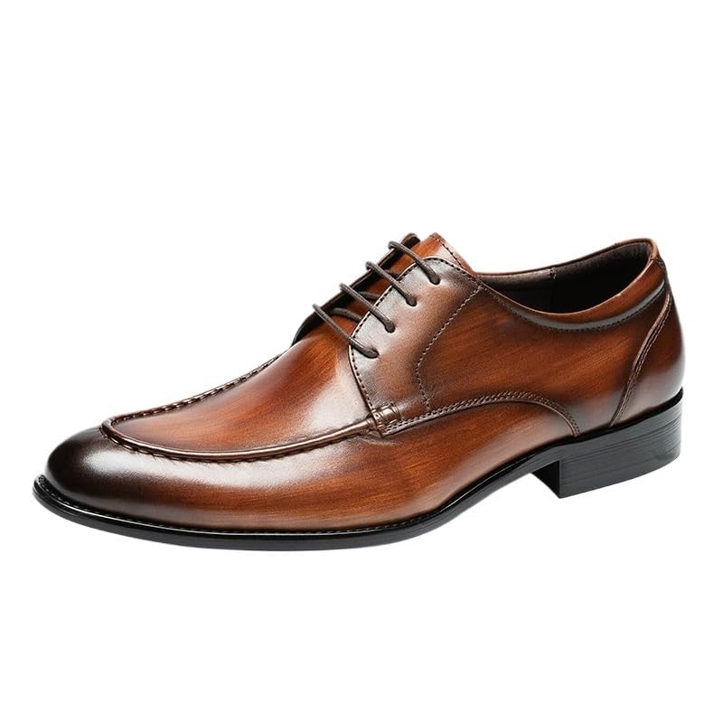 Genuine Leather Men Dress Shoes British Style Lace-Up Business Formal Round Toe Shoes