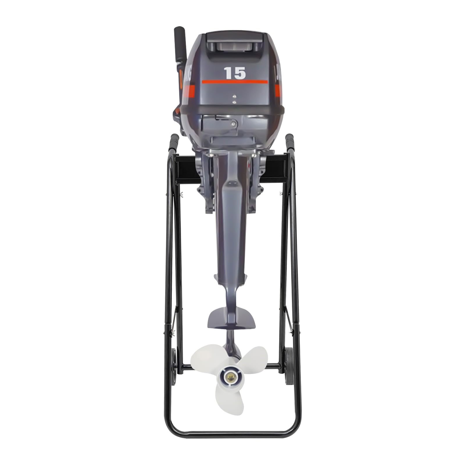 Carrello fuoribordo per il trasporto di barche, con 2 ruote in gomma, portata 40 kg, pieghevole, in acciaio laminato a freddo, vernice a fuoco per motore fuoribordo fino a 30 CV