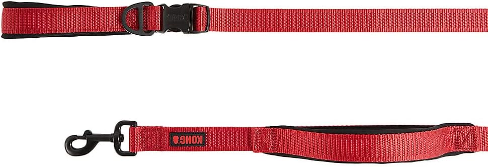 Comfort Ultra Durable Traffic Padded Handle Hands Free Quick Control Leash 6' (Red)
