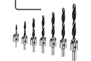 COMOWARE 7Pcs Countersink Drill Bits Set for Woodworking
