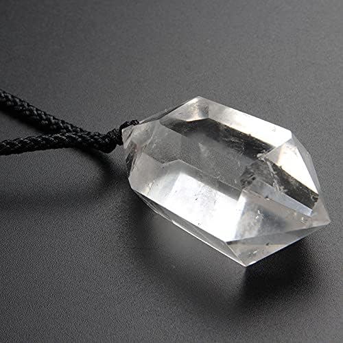 Miniatura 3 de Acxico 1 collar con colgante de péndulo de cristal de cuarzo transparente natural, Cristal de cuarzo transparente natural, Cuarzo