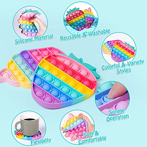 Yellcetoy 2 Pack Push Bubble Pop Fidget Sensory Toys Autismus Spielzeug Bubble Pop Stress Angst Linderung Spielzeug für… – Bild 5