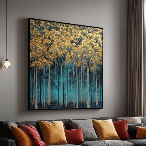 Toile Forêt d'automne dorée XINBAO 30x30 cm paysage naturel sans cadre