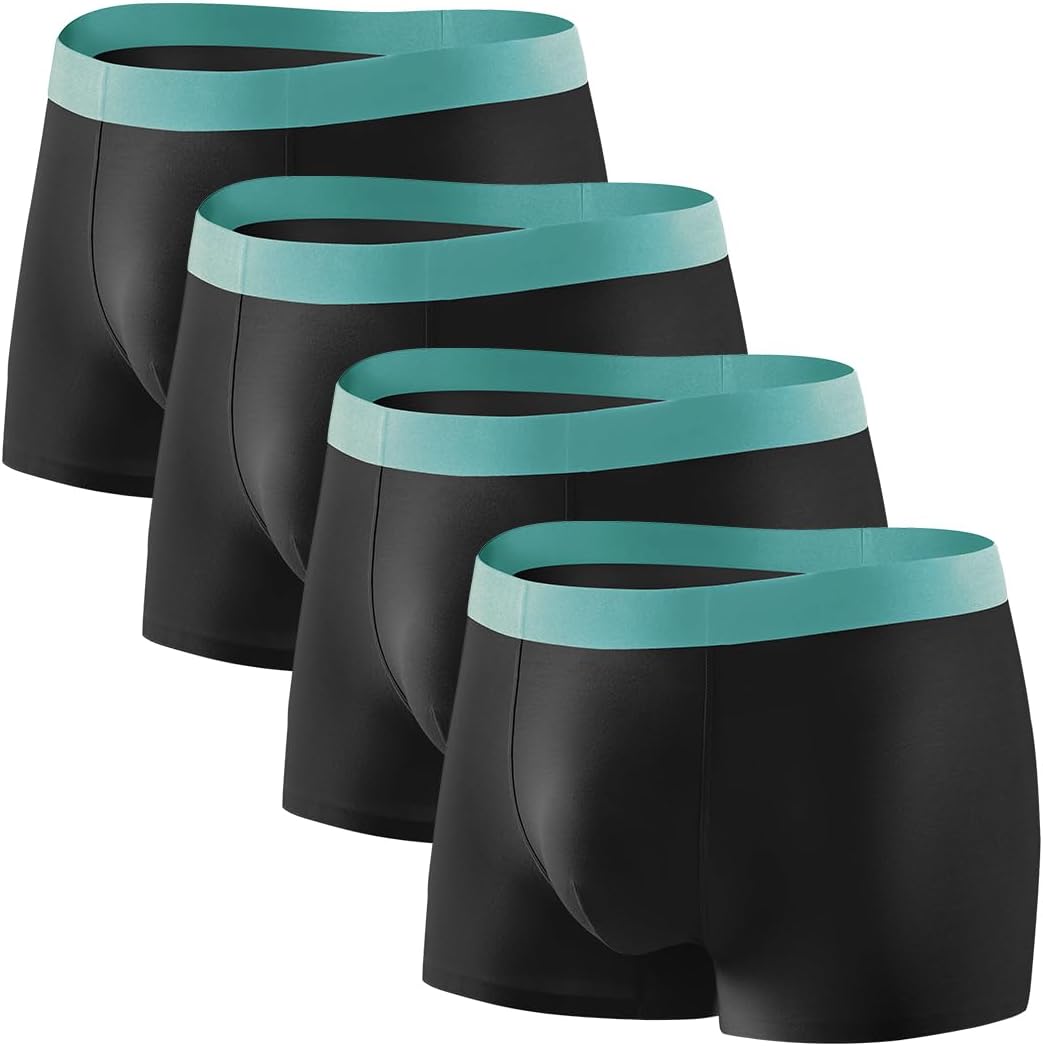 Arjen Kroos Men's 4 Pack Ultra Soft Modal Trunks Underwear Breathable Seamless Underpants