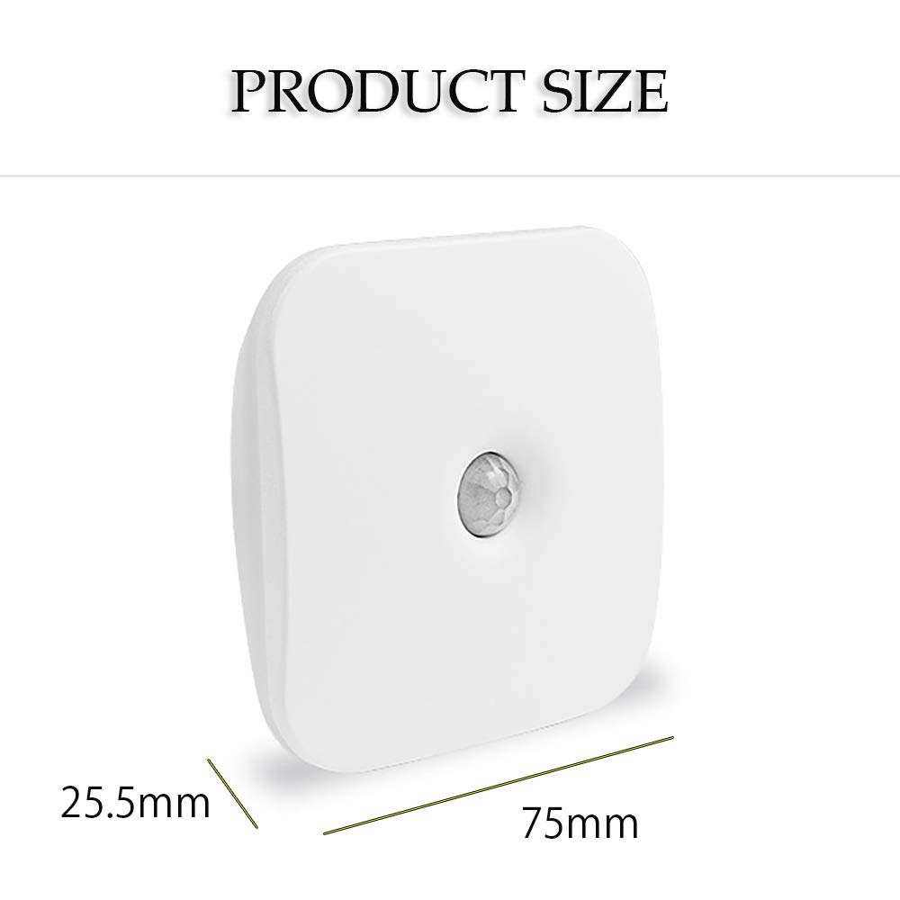 La luz del Sensor, Armario de luz, LED portátil Noche la luz, USB 700mAh batería Recargable, luz de Fondo, imán, baño, Pasillo, Garaje (2 Pack)