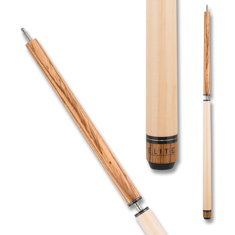 Elite ELBJZ Break/Jump Pool Cue - Natural Maple with Zebrawood Points - 20oz