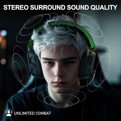 Wireless Gaming Headset for PS5, PS4, PC, Mac, Mobile, Switch -2.4GHz Bluetooth Gaming Headset with 50mm Audio Drivers, Stereo Sound, RGB Light, ENC Mic, 20ms Latency, 50Hr Battery