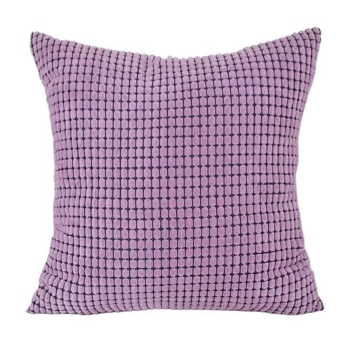 Coussin velours cotelé violet gros grains décoration canapé