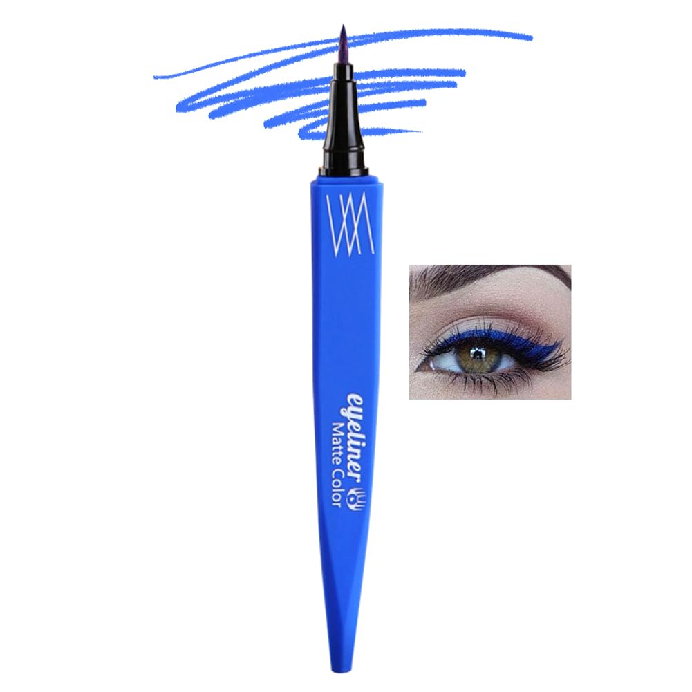 Lucoss Eyeliner Waterproof Colores,Lapiz de Ojos Delineador de Ojos de Colores Azul/Blanco/Amarillo/Rosa/Rojo/Naranja/Morado