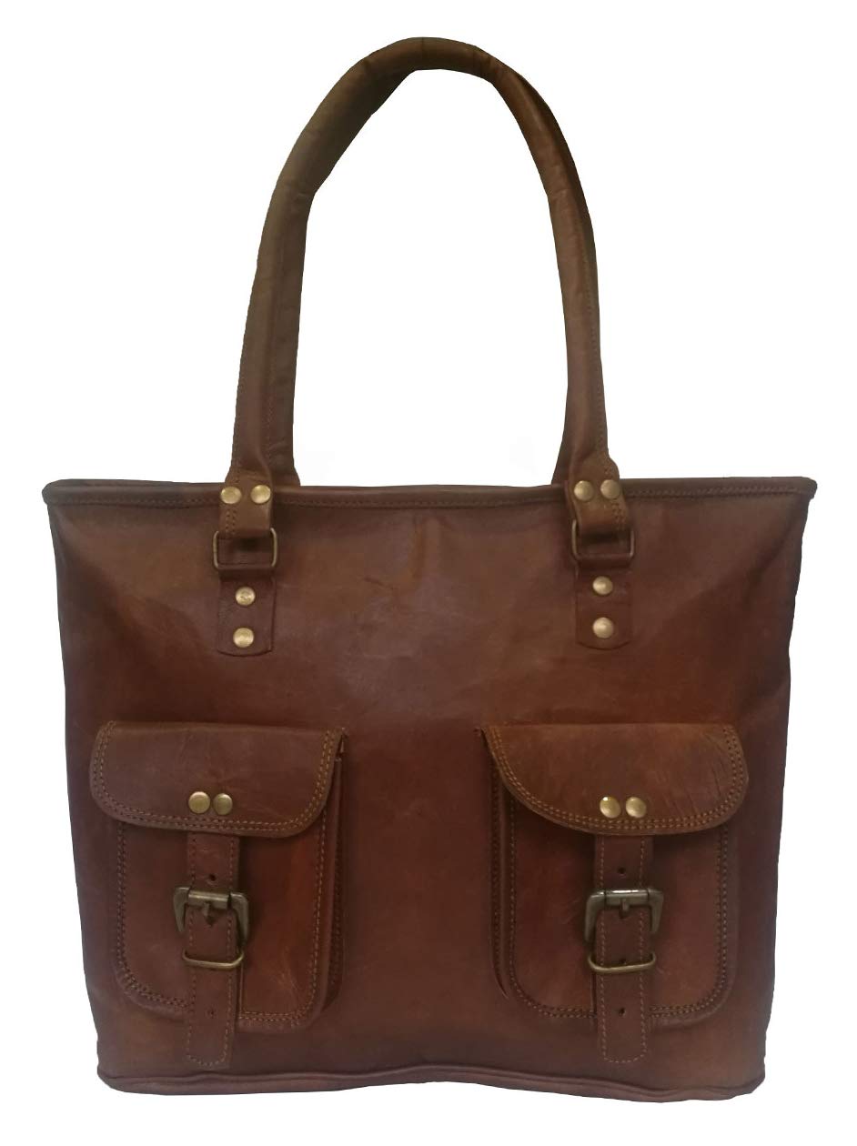 Madosh, Brown Top Handle Bag Genuine Leather Women Shoulder Laptop Handbag Tote Bag Ladies Purse (B07GB8W9PB) Amazon Price History, Amazon Price Tracker