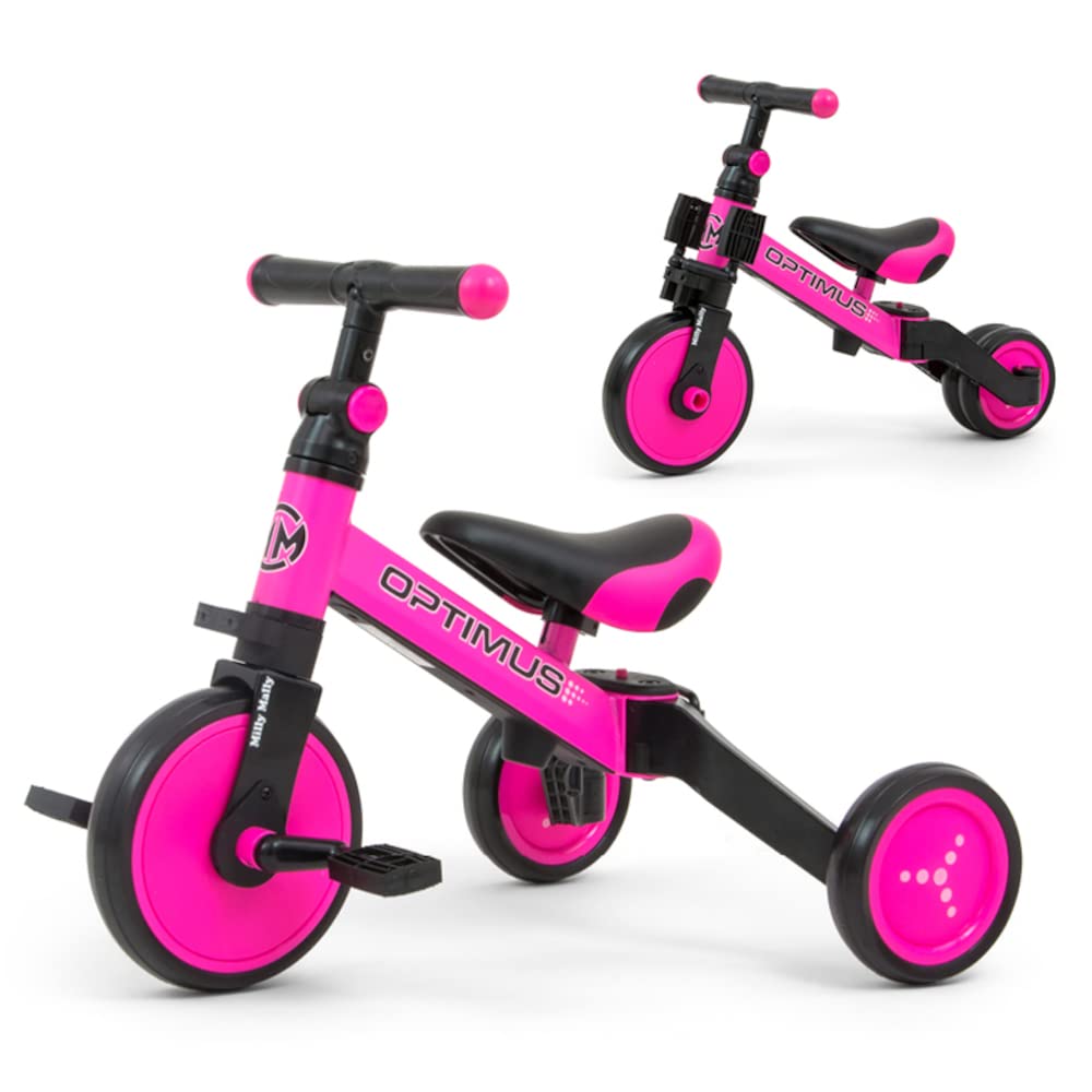 Milly Mally 5901761125085 Ride on 3-in-1 Optimus Pink, Pink
